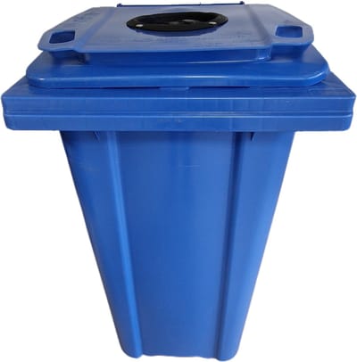 Afvalbak 240 liter Blauw met Rozet - 240l blauw met rozet