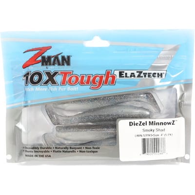 Zman zacht kunstaas Diezel MinnowZ 4 Inch 5/Pack Smoky Shad (2666) white