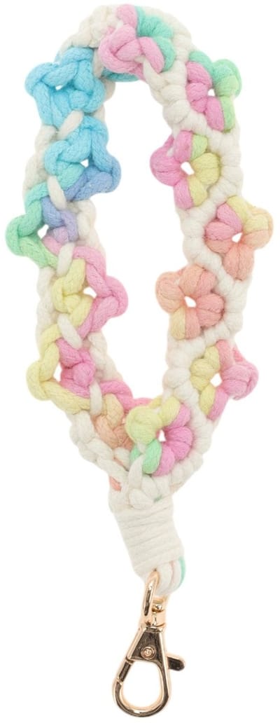 Dailygoods- Sleutelhanger Bohemian - Macramé Sleutelhanger - Katoenen Draden - Bloemenpatroon - Duurzaam - Handgemaakt - Sleutelring