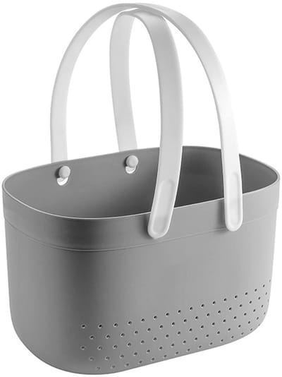 Dailygoods- Douchemand Grote Capaciteit - Draagbare Douchemand - Ventilatiegaten - Handvat - Opbergmand Badkamer - Kunststof met Afvoer