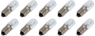 Signaallamp E10 24V 5W - 208 mAh - 10 stuks - T10 Gloeilamp Ø10mm - 28mm - 2500K - Dimbaar