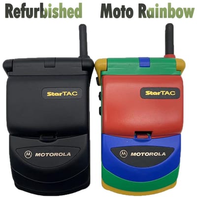 Gerenoveerde originele Motorola StarTAC Rainbow 500mAh mobiele telefoon ondersteunt alleen Engels simple set rood