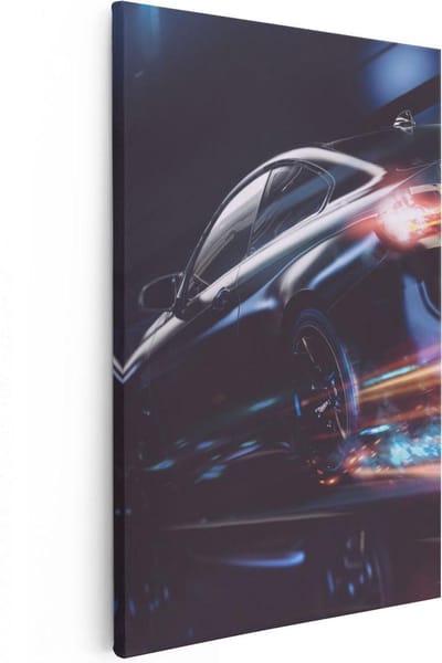 Artaza Canvas Schilderij Sportauto - 20x30 cm - Klein - Muurdecoratie Auto - Wanddecoratie Abstract - Kamer Accessoires