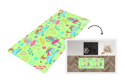 Keukenloper - Loper keuken - Ballerina - Eenhoorn - Patronen - Regenboog - 120x50 cm - Keukenloper vinyl