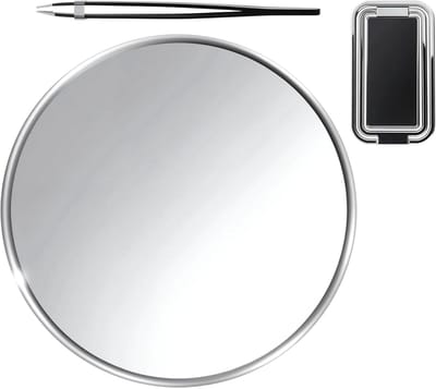 Vergrotingsspiegel 20x - Make-up spiegel - Nauwkeurige make-up - Sterke zuignappen - 15 cm diameter - Wit en zwart