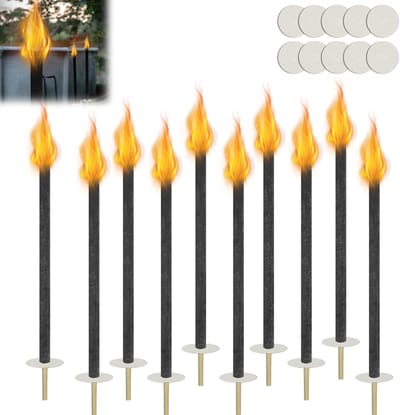 Buiten Fakkel Set - Tuin Lampen - Avond Wandeling - Handbescherming Inbegrepen - 72cm Lang - Zwart