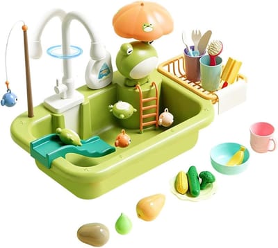 Watertafel Kinderen - Waterspeelgoed Pomp - Buiten Spelen - Realistische Watersimulatie - 40 x 12 x 28.5 cm - Groen