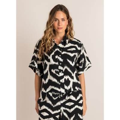IVY BEAU Cenna Tops - Black/Multi-Colour - maat 40