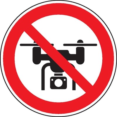 Verboden voor drones bord - kunststof 300 mm
