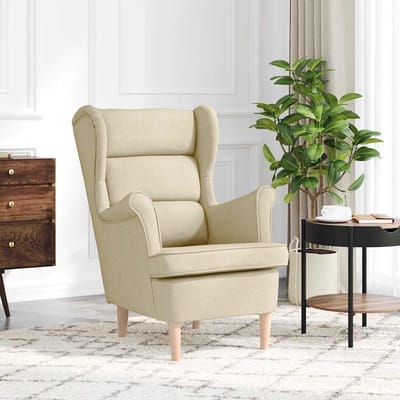 vidaXL - Fauteuil - 74x84x100 - cm - stof - crèmekleurig