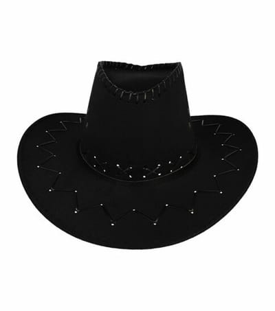 Haarsoires Cowboyhoed - Western Hoed - met Stiksel - One Size - Zwart - Cowboy Hoed - Dames & Heren - Festival Carnaval Themafeest