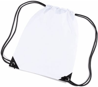 2x stuks witte nylon sport/zwembad gymtas/ gymtasje met rijgkoord 45 x 34 cm - Kinder tasjes
