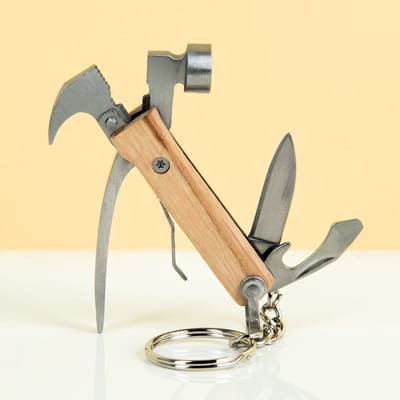 Kikkerland 7-In-1 Mini Hamertje - Hout - Outdoor - Gereedschap