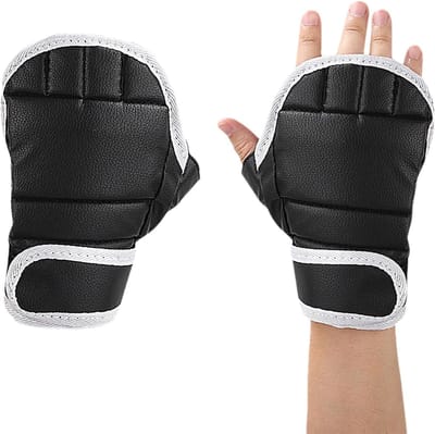 Vechtsport Handschoenen - Karate Kickboks - Training Sparring - Half Vinger Ontwerp - 24 x 17 cm - Zwart
