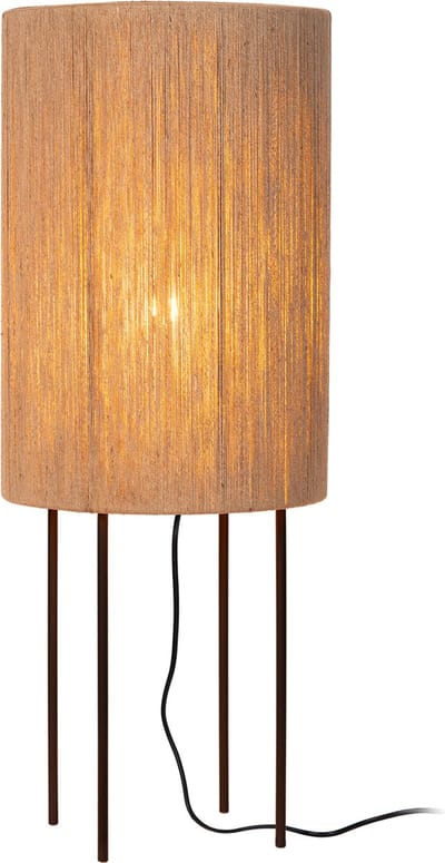 Atmooz SINTRA – Vloerlamp – Staande lamp – 78 cm hoog – Zwart metaal – Jute kap – E27 – Dimbaar – Zonder lichtbron