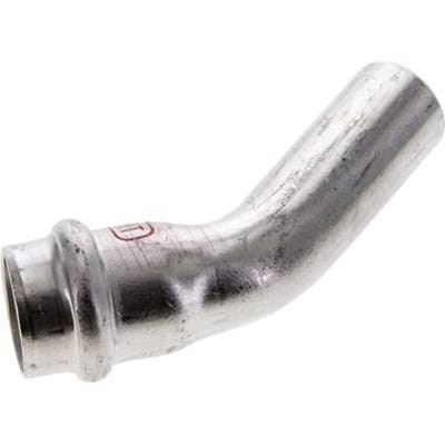 45 graden L-Perskoppeling - 18mm Persmof & 18mm Buiseinde - RVS