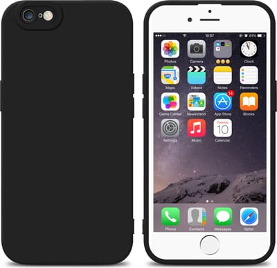 Cadorabo Hoesje geschikt voor Apple iPhone 6 / 6S in FLUID ZWART - Beschermhoes gemaakt van flexibel TPU silicone Cover Fluid Case