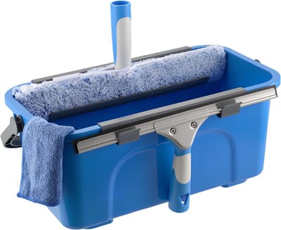 JCP® Raamwisser - Ramenwasser Telescopisch - Telescoopsteel Ramenwassen - Blauw - 42cm 23cm 18cm