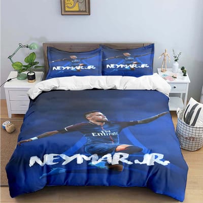 Mode Nee. 10 Voetbalster N-Neymar Print Beddengoed Sets Bedbenodigdheden Set Dekbedovertrek Beddekenset Beddengoed Set Luxe Cadeau EU Single(135*200cm)3pcs