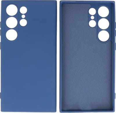 Hoesje Geschikt voor Samsung Galaxy S24 Ultra - 2.0mm Dikke Fashion Telefoonhoesje Backcover - Siliconen Hoesje - Navy