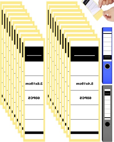 Zelfklevende ordnerrug etiketten - 120 stuks, 2 maten voor mappen en archivering - ideale mapstickers voor kantoor, bibliotheek en organisatie