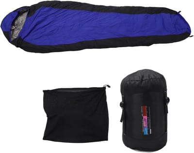 Mummieslaapzak - Lichtgewicht slaapzak - Kamperen en reizen - Warmte tot 0°C - 208x80 cm - Zwart