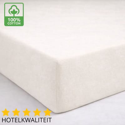 Sleeps Dubbel Jersey Hoeslaken Katoen Ivoor - 90 x 200 cm - Heerlijk Zacht - Strijkvrij - Stretch - Dubbel Dikke Kwaliteit
