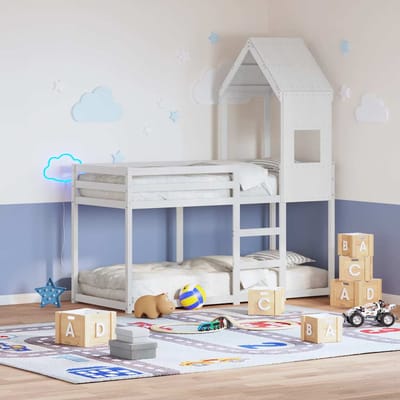 vidaXL - Kinderbedhuisje - 55x99x139,5 - cm - massief - grenenhout - wit