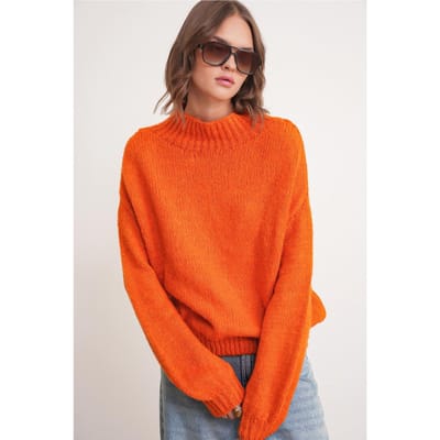 Relaxed Fit Crew Neck Dikke Gebreide Trui