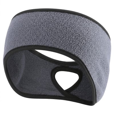 Grijs oorwarmer hoofdband voor dames en heren – warme winter hoofdband met opening – unisex sport oorband voor hardlopen en fietsen