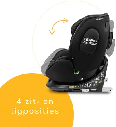 OSANN- Baby/kinderautostoeltje One360 i-Size - 40-150 cm - Van 0 tot 12 jaar - Groep 1/2/3 - Grijs