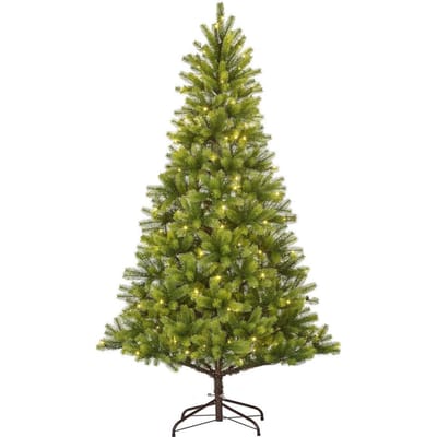 Black Box Trees Nagoya Kerstboom met Verlichting - Kerstversiering met 922 Volle Takken en Kliksysteem - Kunstboom met LED-Verlichting - Hoogte 180 x Diameter 108 cm - Groen