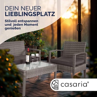 Loungeset tuin 4 personen – - Grijs - personen – Meuble Paris polyrotan - Medahomestore