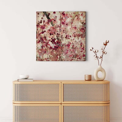 Canvas print DD123299 VintagePattern A.S. Création 0,5 x 0,5 m Roze Kantoor Hal/Gang Keuken Slaapkamer Woonkamer