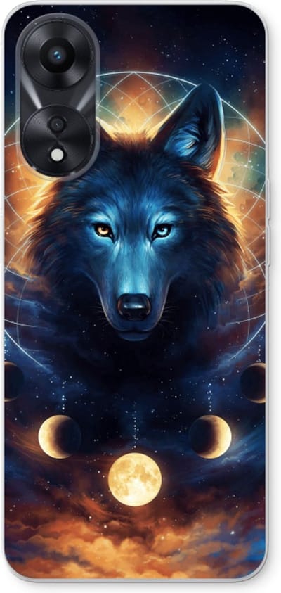 Case Company® - Hoesje geschikt voor Oppo A78 5G hoesje - Wolf Dreamcatcher - Soft Cover Telefoonhoesje - Bescherming aan alle Kanten en Schermrand