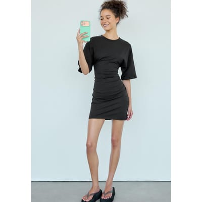 Stradivarius Korte T-shirtjurk  Zwart XS