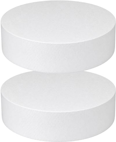 Piepschuim vormen - cirkel - 2x - D20 x 4 cm - styropor hobby / DIY vorm - basis knutselfiguren