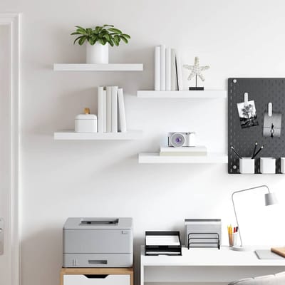 vidaXL - Wandschappen - zwevend - 4 - st - 50x23,5x3,8 - cm - MDF - wit