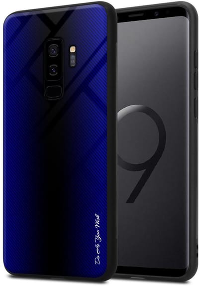 Cadorabo Hoesje geschikt voor Samsung Galaxy S9 PLUS in KOBALT PAARS - Beschermhoes gemaakt van TPU silicone Case Cover en achterkant van gehard glas