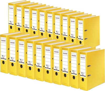 Gekleurde Ordners - Ringband Mappen - Documenten Opbergen - CO2 Neutraal Gemaakt - 20 Stuks - Geel