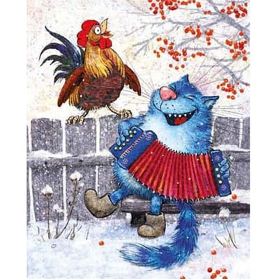 Cross Stitch Kit DIY Diamond Borduren Kip en kat Diamond Schilderen Mozaïek Home Decor 20X30CM red