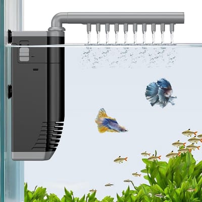 300 L/U Aquarium Filter 3W Interne Onderwaterfilter voor Kleine Vissen met Foam en Verstelbare Waterpomp - Stille Filter Geschikt voor Aquaria van 30 tot 80 Liter, Efficiënt en Betrouwbaar