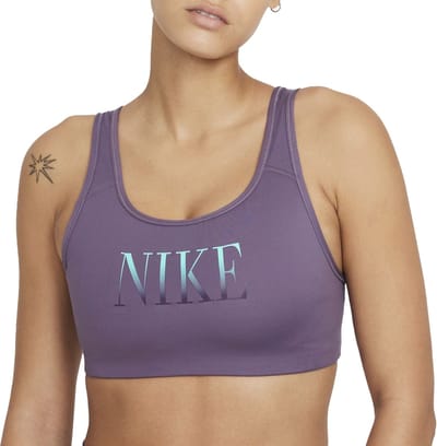 Nike Dri-Fit Swoosh Sportbeha - Maat M - Vrouwen - paars/blauw