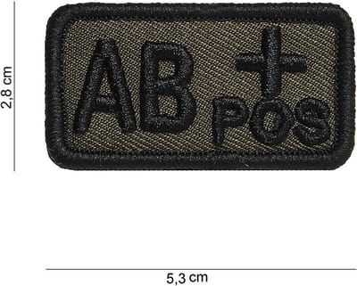Embleem stof Bloedgroep AB+ groen