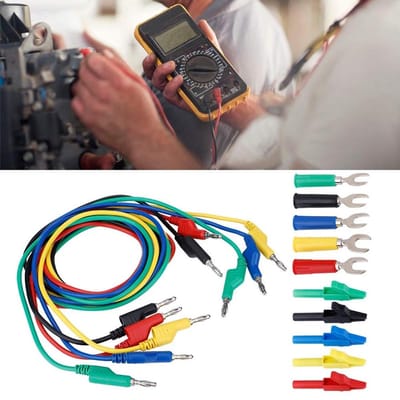 Meetsnoerenset Bananenstekkers - Testkabels Krokodillenklem - Elektrisch Testen - Flexibel En Stevig - 4 Mm - Multicolor