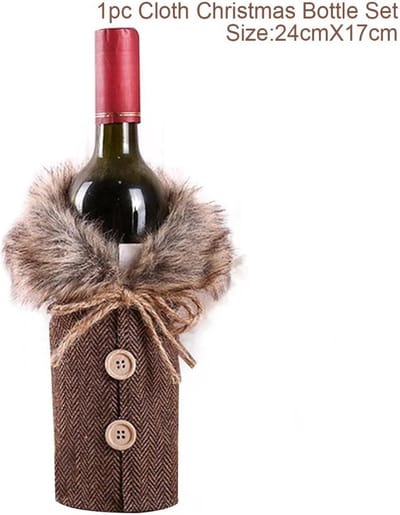 Hoesje voor flessen - Wijnfles decoratie - Luxe hoes voor wijnfles - Kerst - Kerstmis - Wijnfleshoes - Wijnfleszak