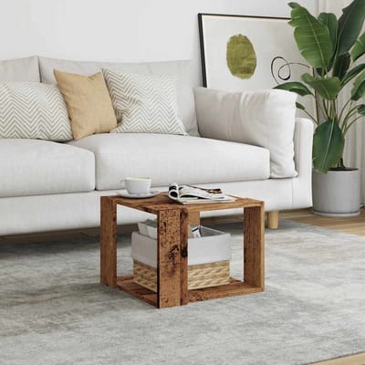 vidaXL - Salontafel - 40x40x30 - cm - bewerkt - hout - oud - houtkleurig