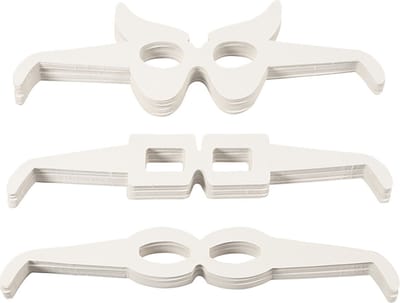 Brillen, H: 4,5-10 cm, L: 32 cm, wit, 160 stuk/ 1 doos