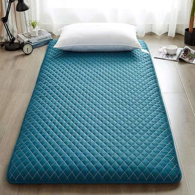 Japanse Vloermatras - Futon Matras Kamperen - Comfortabel Slapen - Opvouwbaar en Draagbaar - 150x200 cm - Grijs