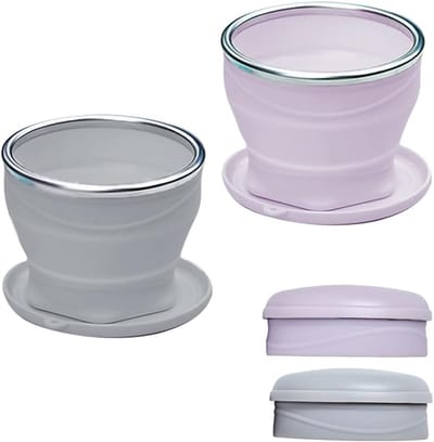 Opvouwbare Koffiemokken 180 ml, Silicone Reisbekers met Deksel, Lichtgewicht Drinkbekers voor Kamperen en Outdoor Activiteiten, Set van 2